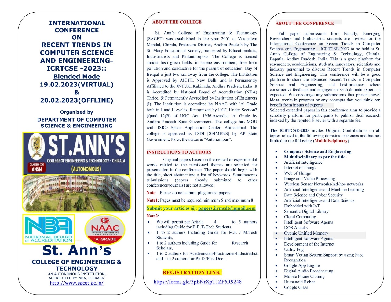 international Conference on Recent Trends in Computer Science and